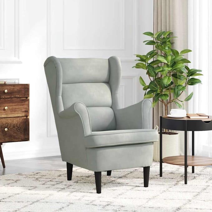 vidaXL Fauteuil fluweel lichtgrijs