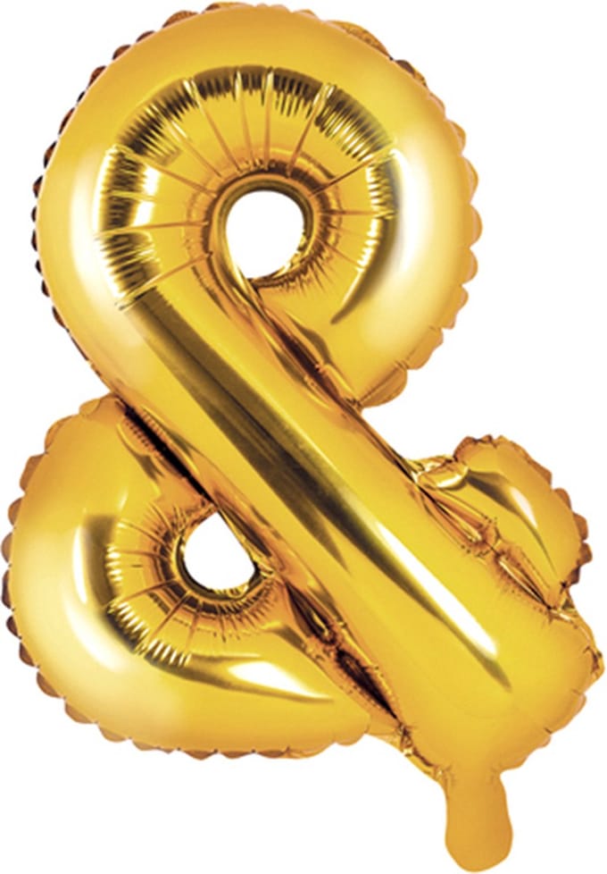 Partydeco - Folieballon Goud & (35 cm)