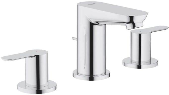 Grohe BauEdge - Wastafelkraan, 3-gats, met waste, chroom 20197000