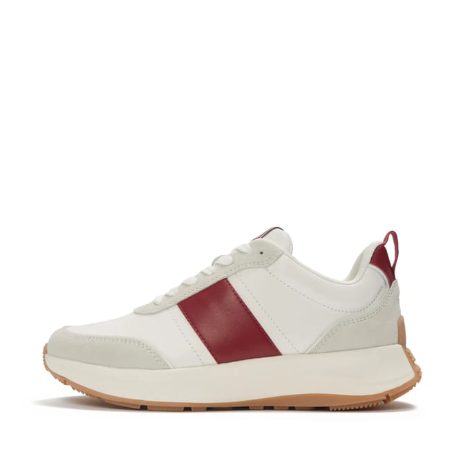 FitFlop FitFlop F-Mode Flow Sneaker - Leather & Suede Mix WIT - Maat 42