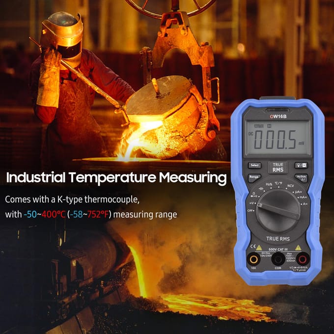 OWON OW16B digitale BT-multimeter met offline opname 5999 tellingen True RMS automatisch bereik
