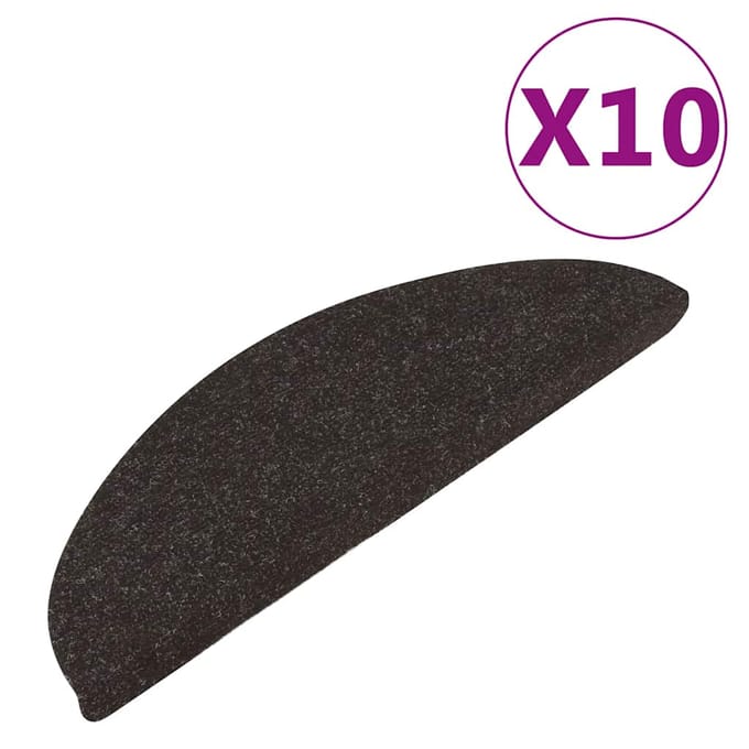 vidaXL - Trapmatten - zelfklevend - 10 - st - 56x17x3 - cm - zwart