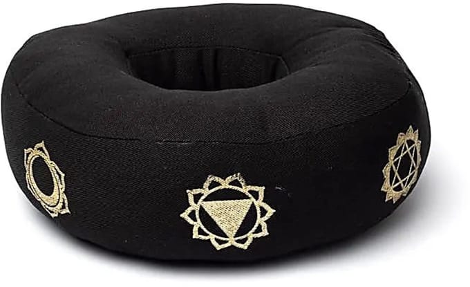 Klankschaalkussen 7 chakra’s zwart L – 21 cm x 7.5 cm
