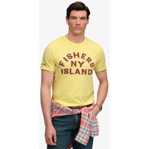 Superdry Outdoor Type T-shirt Yellow Grootte: S