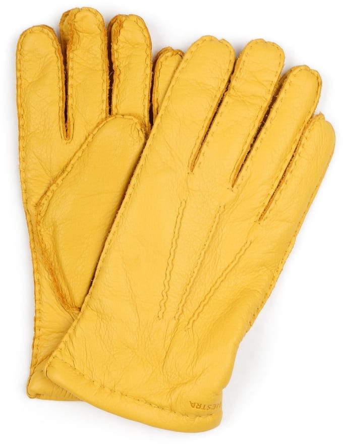 Hestra Handschoen Matthew Leer Geel - Maat 8 - Heren