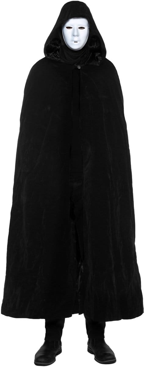 Ghost Face: Zwarte mantel met wit masker, Halloween set