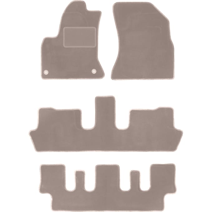 Beige veloursmatten voor: Citroen C4 Picasso I 7 zitplaatsen (2006-2013)
