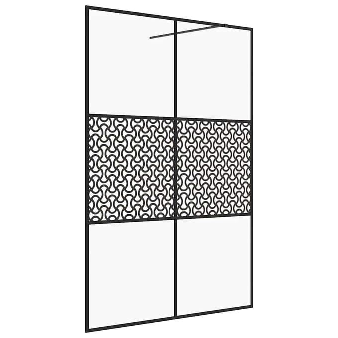 vidaXL - Inloopdouchewand - 140x195 - cm - ESG-glas - transparant - en - zwart