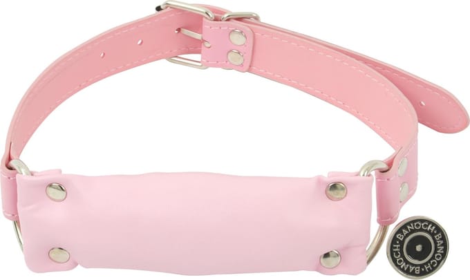 Banoch - Bit gag soft straight pink - bitgag van imitatieleer roze
