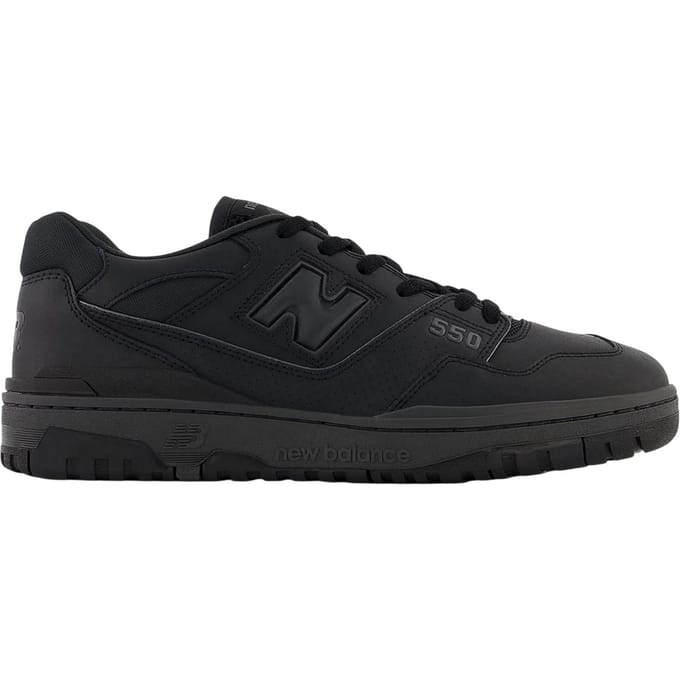New Balance Heren BB550 Leren Trainers (Zwart)