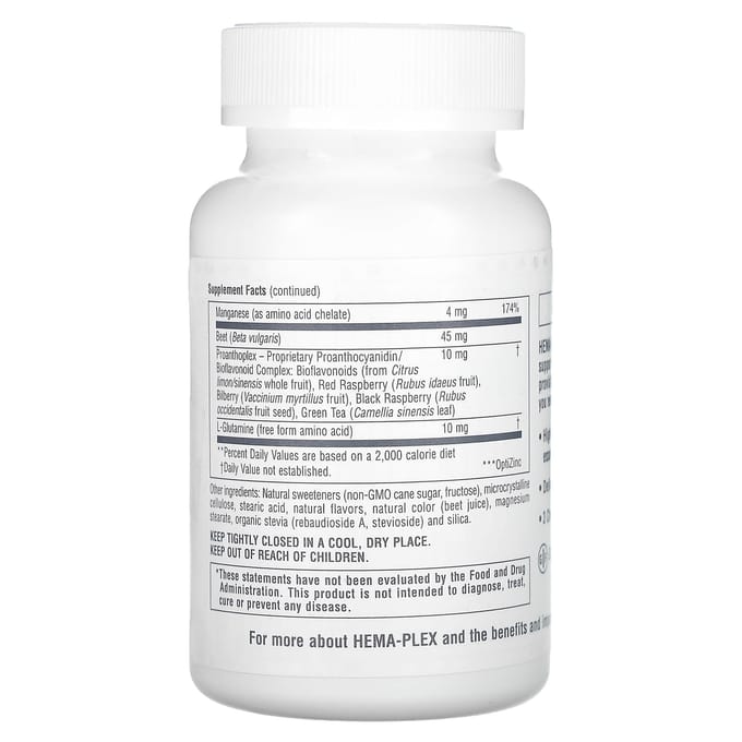 Hema-Plex IJzer Kauwtabletten, Gemengde Bessen Smaak, 60 Kauwtabletten