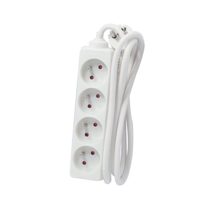 4-socket plugboard without power switch Chacon (5 m)
