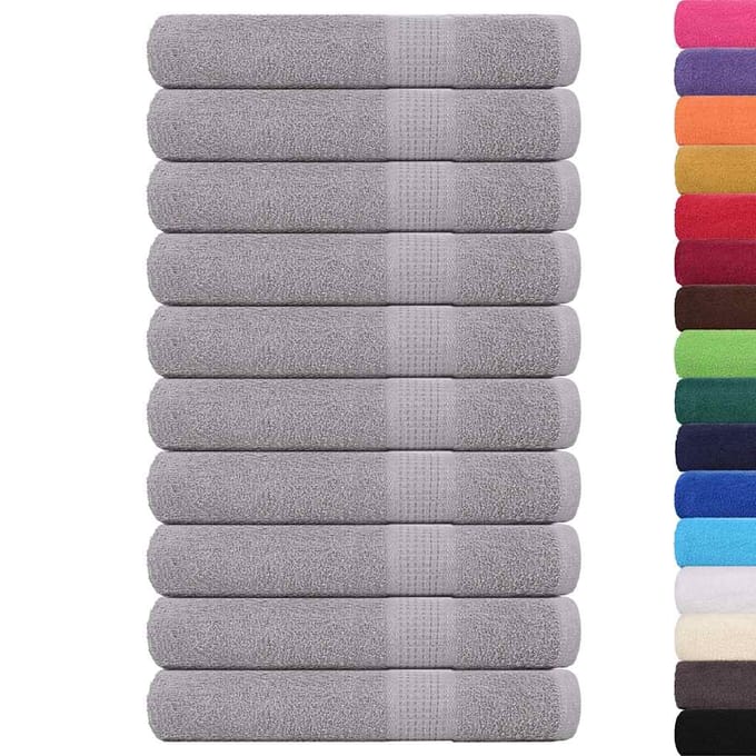 vidaXL - Handdoeken - FROGN - 10 - st - 100x200 - cm - 360 - g/m² - grijs