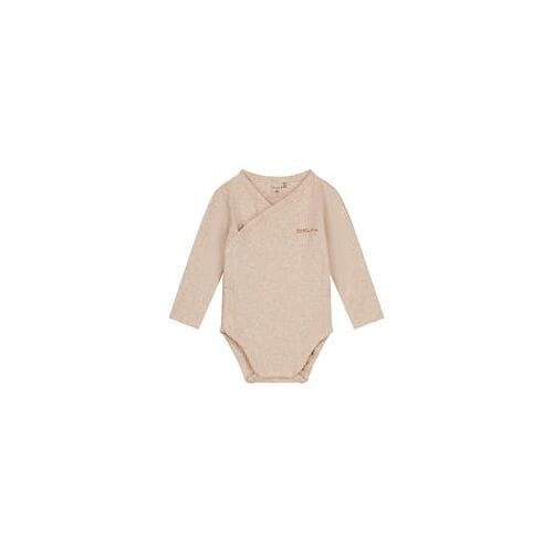 Prénatal newborn overslagromper rib Light Sand Melange 44 unisex