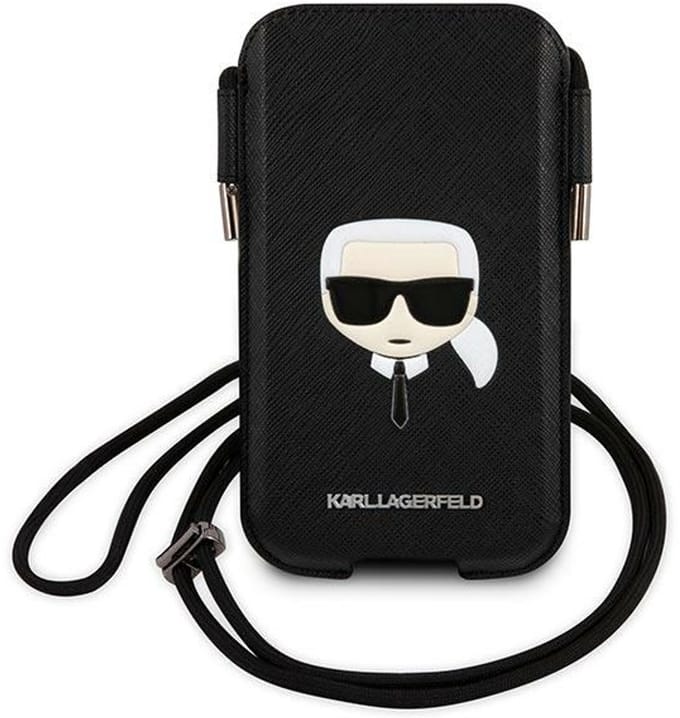 Karl Lagerfeld Saffiano Serie - iPhone 12 Hoes - Ikonik Design - Zwart