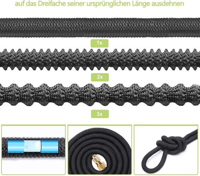 Flexibele Uitbreidbare Tuinslang met 8 Functies en Lekvrije Sproeikop - 150 FT / 45 M