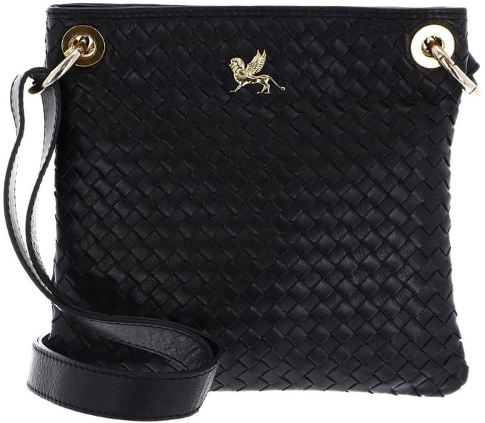 mano Leren schoudertas Forte Crossbody Bag Black zwart