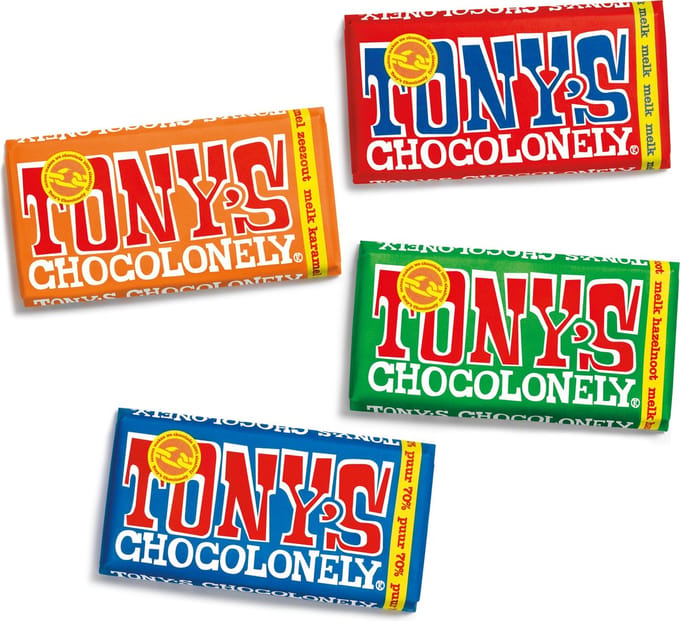 Tony's Chocolonely Chocoladerepen Mix - Fairtrade - 4 x 180 gram