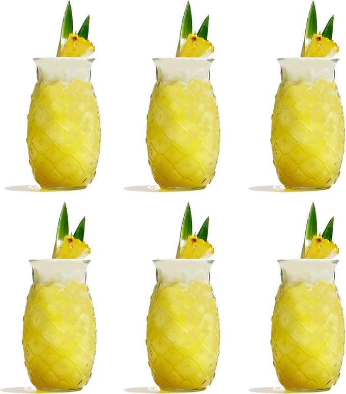 Cookinglife Cocktailglazen / Tiki Ananas Glazen - 400 ml - 6 stuks