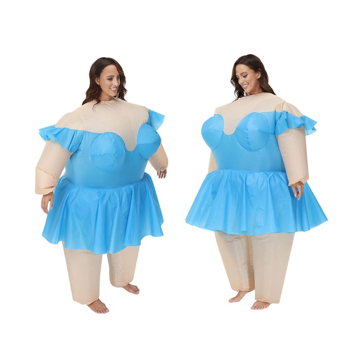 Opblaasbaar Balletkostuum Opblaasbaar Dansend Waterdicht Polyester Kostuum voor 150?190cm Volwassen Blauw beige