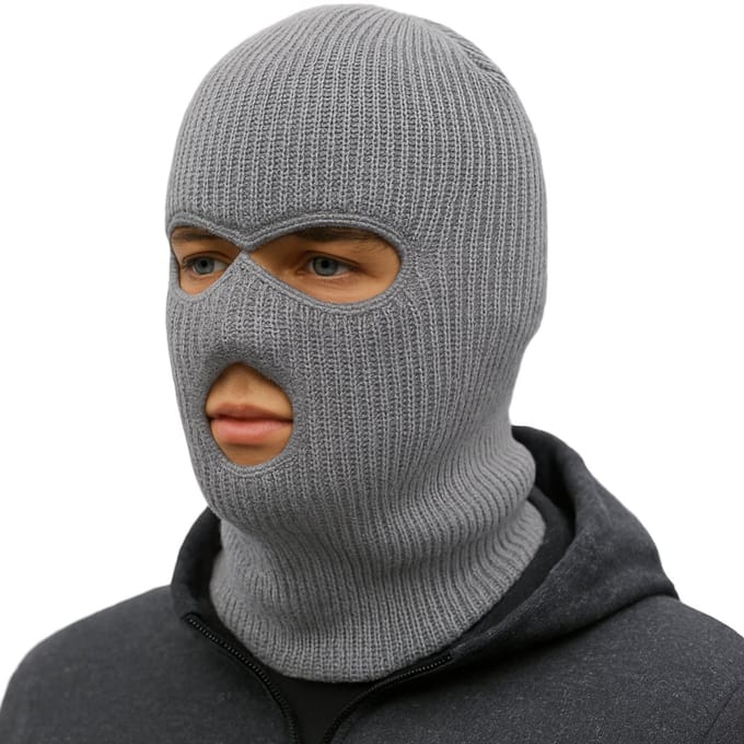 Facemask - Sportmuts - Driegats Muts - Skimuts -  Bivak - Balaclava - Grijs - One Size