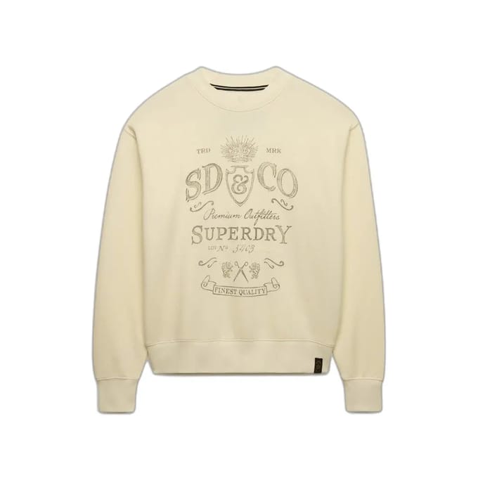 Superdry Vintage Workwear Crew Sweatshirt Beige M Vrouw