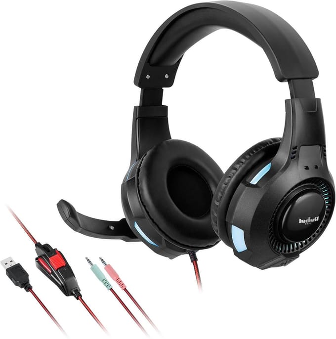 Gaming Headset - PC Koptelefoon - Online Gaming - RGB Verlichting - 1.8 m Kabel - Zwart
