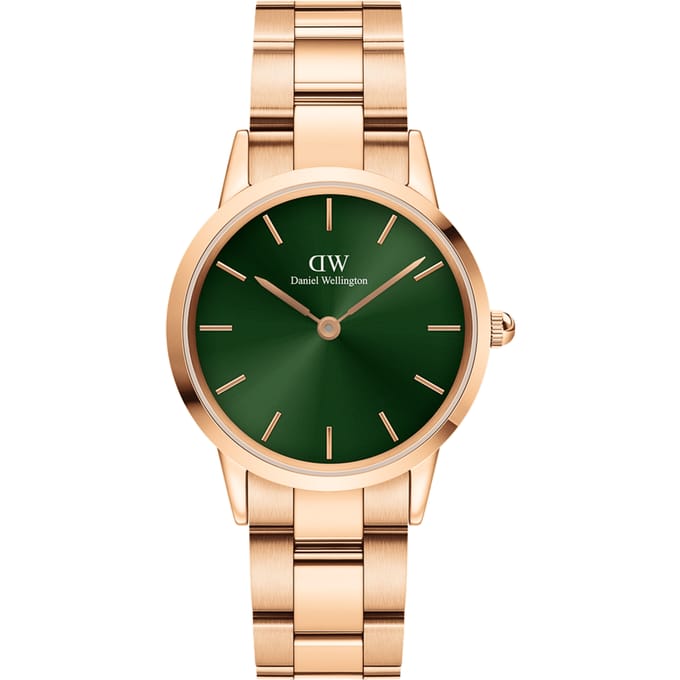 Daniel Wellington DW Watch Iconic Link Emerald Green Rose Gold 32mm