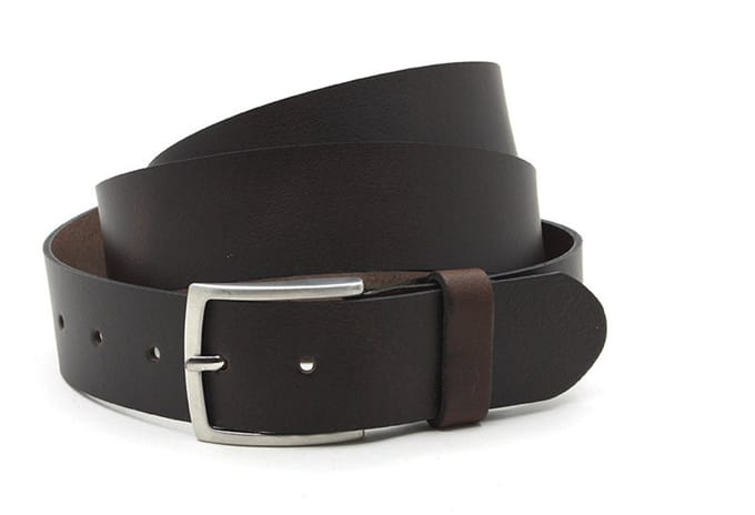 Heren riem XL bruin - 4 cm breed - Leer - Extra lange riem - Verstelbaar - Maat 85