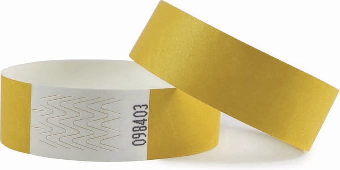 CombiCraft Blanco Tyvek Polsbandjes Geel - 1000 stuks