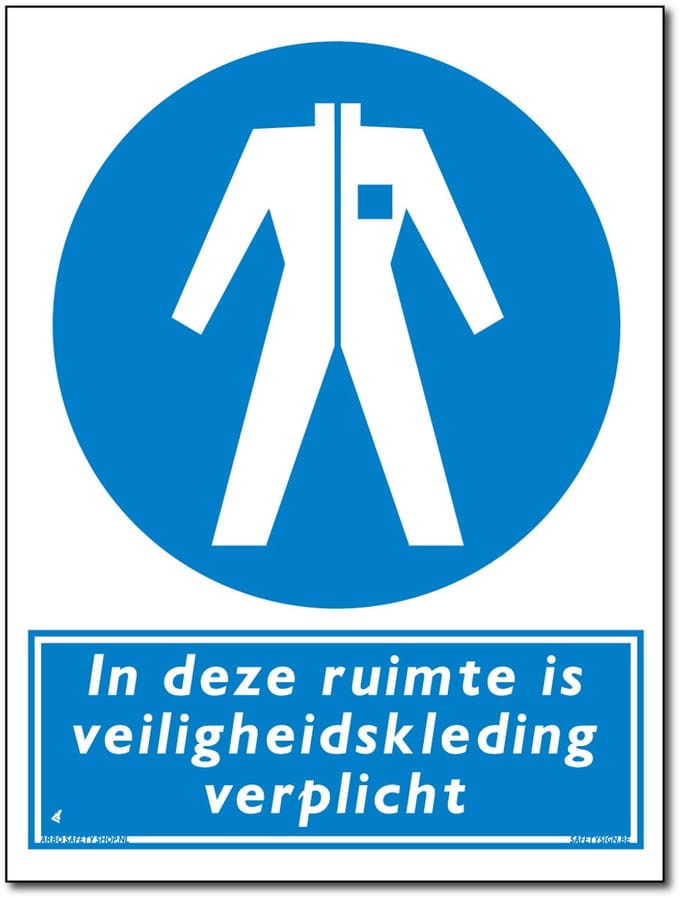 Veiligheidskleding verplicht bord - In deze ruimte - Forex - 30 x 40 cm