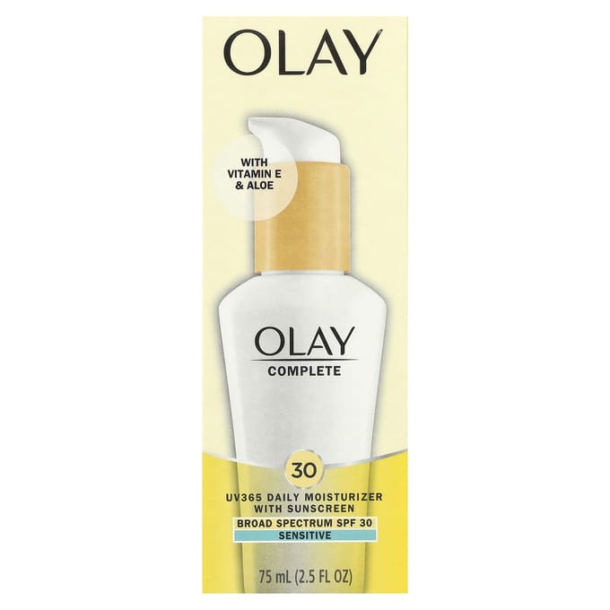 Complete, Uv365 Dagelijkse Moisturizer, met Zonnebrandcrème, Spf 30, Gevoelig, 75 ml (2.5 fl oz) beige
