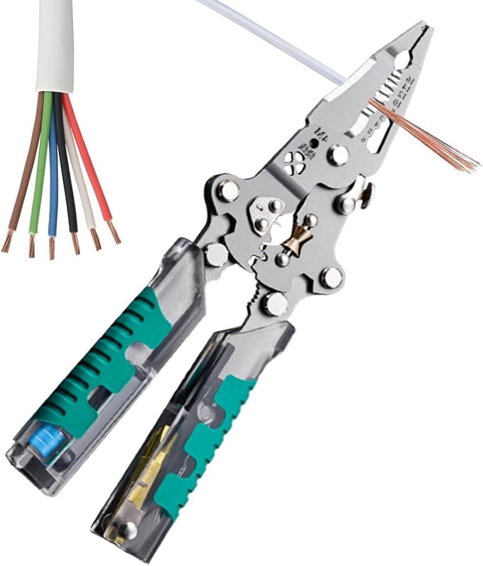 Kabelstriptang - Draadstripper - Onderhoudswerkzaamheden - Met Spanningstester - 13.5 cm - Zwart