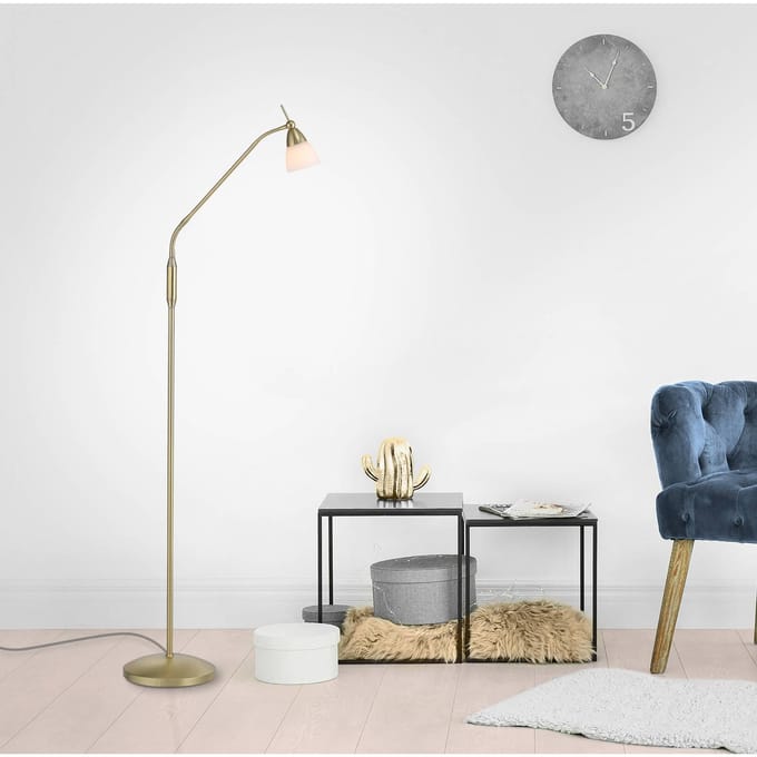 Paul Neuhaus vloerlamp Pino, messing, 163 cm, dimbaar, G9