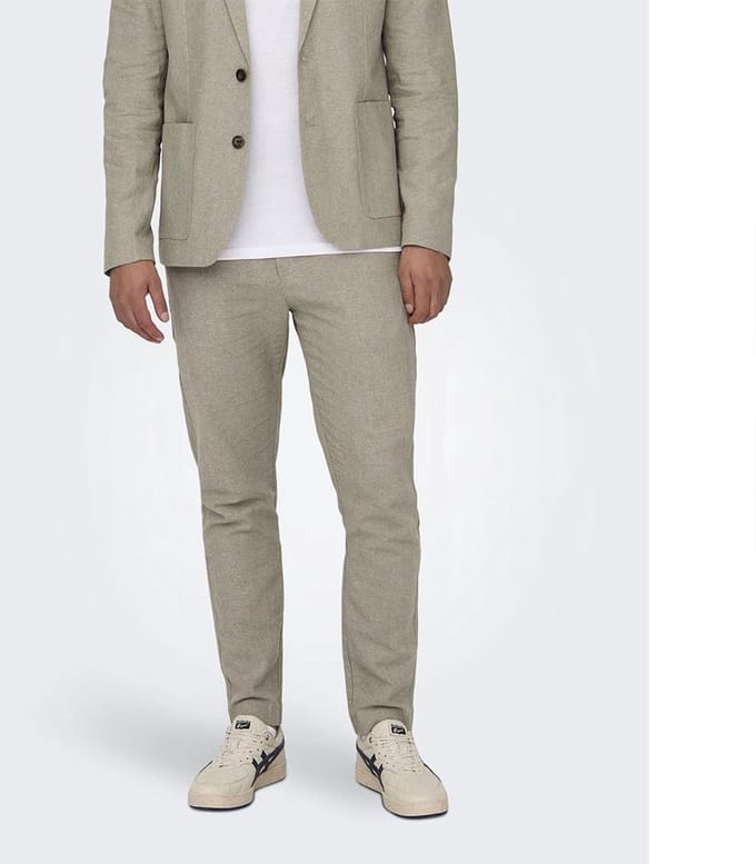 Only & Sons Eve Mix 0132 Slim Fit Broek Beige 48 Man
