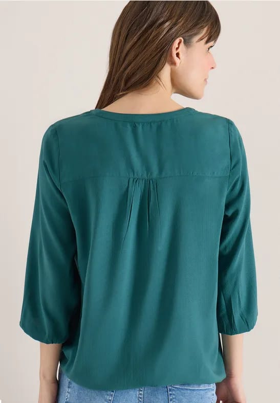 3/4-mouwen blouse met gespleten hals