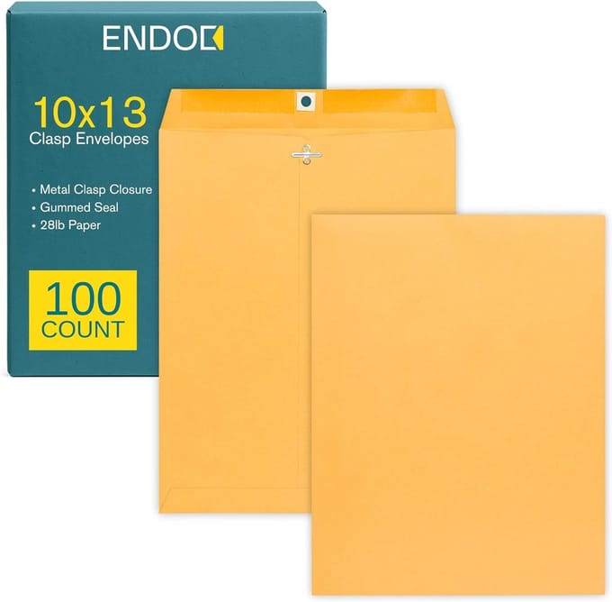 100 x Bruine Kraft Catalogus Enveloppen 13x10 Inch met Sluiting