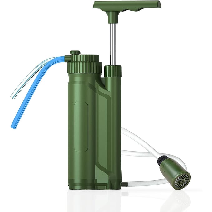 Draagbare Omgekeerde Osmose Waterfilter Pomp Buiten Waterzuiveringssysteem Survivaluitrusting voor RO Filter gray