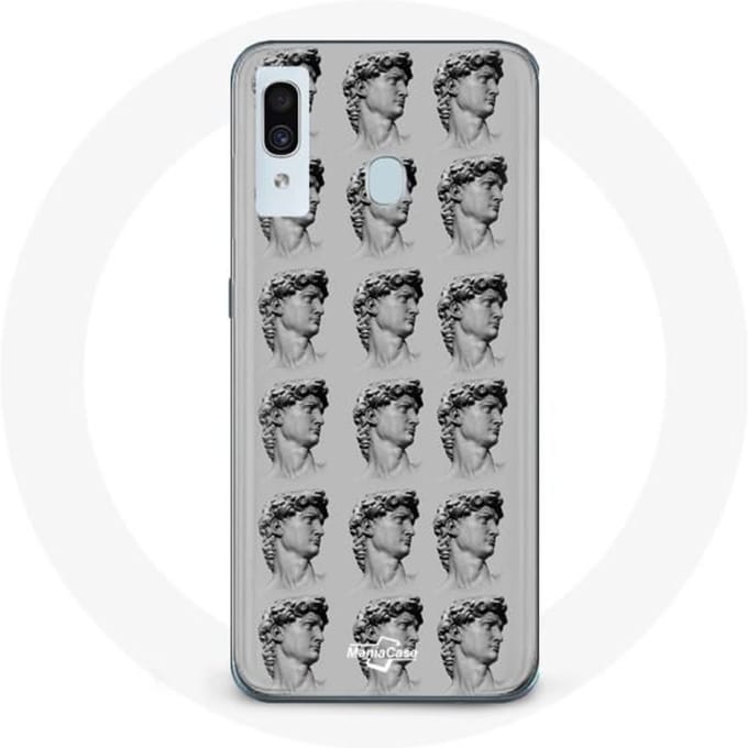 Case voor Samsung galaxy A30 Standbeeld grijze achtergrond grijs