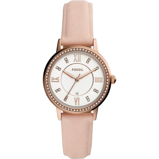 Fossil Gwen ES4877 Horloge - Leer - Roze - Ø 34 mm