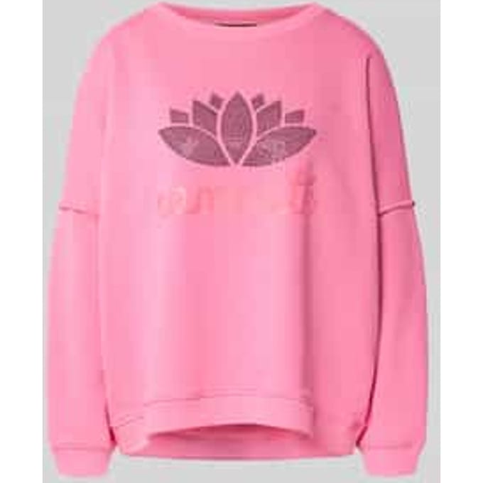 Sweatshirt met siersteentjes en ronde hals