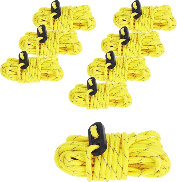 Set van 8 Reflecterende Scheerlijnen voor Tent en Camping met Scheerlijnspanners