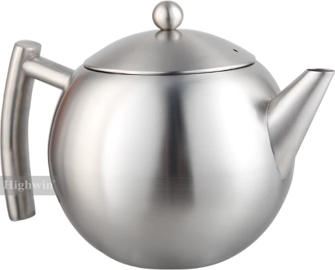 Metalen Theepot - Enkelwandig - 1.2 L - Zilver