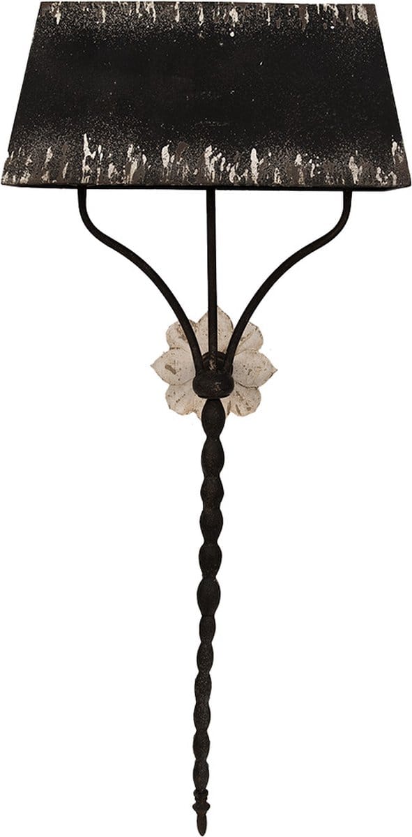 Clayre & Eef Wandlamp 124 cm Zwart IJzer