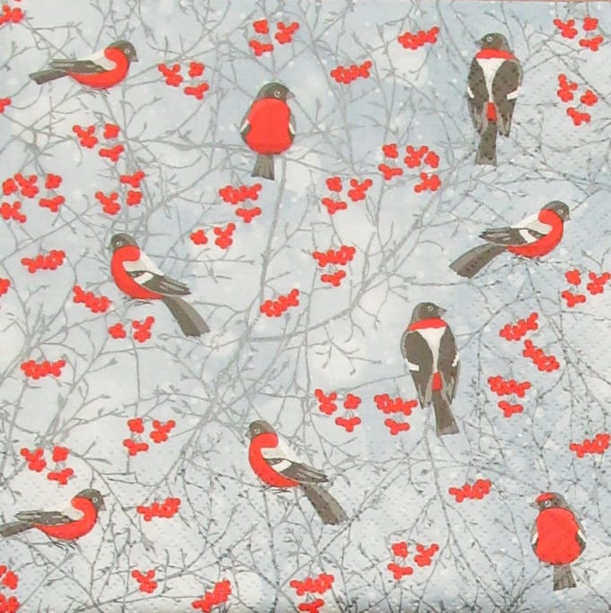 Lunch servetten Winter Birds - PAW Decor - 33x33 cm