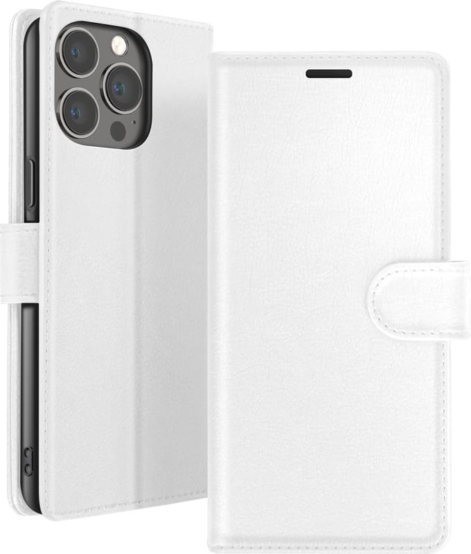Zanae, Hoesje geschikt voor iPhone 13 Pro Max - Wallet Case & Magneetsluiting, Wit
