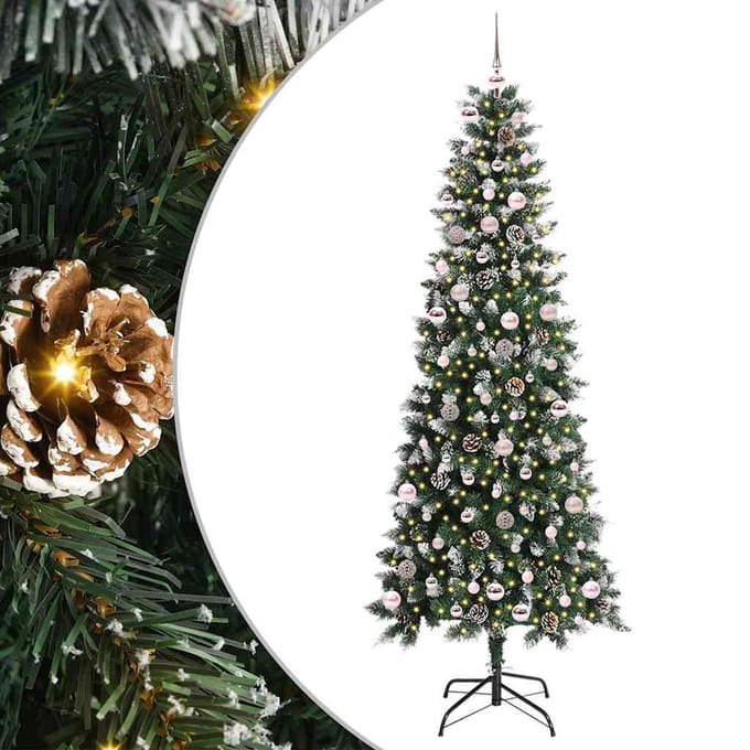 vidaXL - Kunstkerstboom - Groen - 240 - cm - PVC - en - Plastic - en - Staal