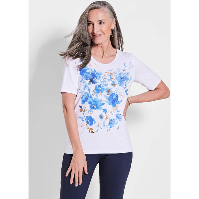 Shirt - wit / gedess. - Gr. 44 van Goldner Fashion