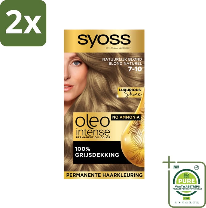 Syoss Oleo Intense - Haarverf - 7-10 - Natuurlijk Blond - 115ml x 2