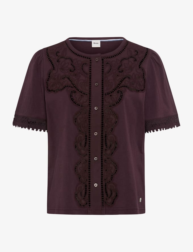 Brax Dames Shirt  Style CELINA S blackberry violet, donkerpaars, maat 32
